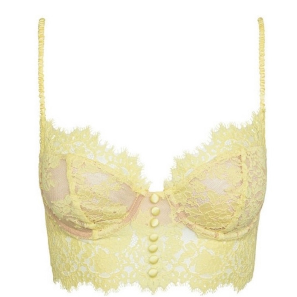 For Love and Lemons Faye Yellow Lace Bra XXS NEW NWT - Picture 5 of 6
